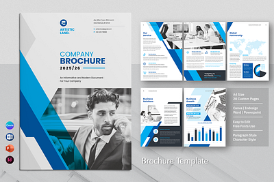 Brochure | Canva, Word, PPTX, IND canva template graphic design