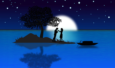 night scenery graphic design illustration vector