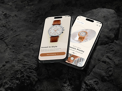 Timeless Elegance – Watch Store App Design android app app apple watch dark theme e commerce emotion tracker fashion graphic design ios ios app mobile mobile app moderne smart watch smart watch app ui watches