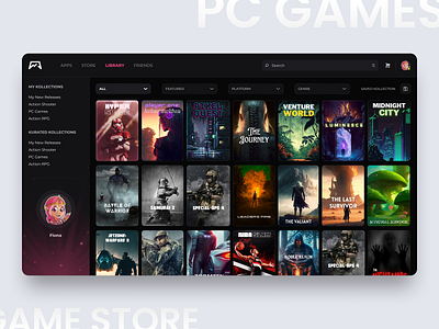 Kontrol dailyui darkmodeui digitallibrary dribbbleshowcase gamecollection gamedashboard gamelibrary gameui gamingexperience gaminginterface gamingplatform modernui ui uiforgamers webappdesign