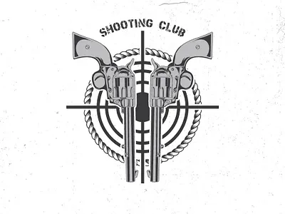 Shooting Club Revolver Logo branding custom t shirt design graphic design hand drawing illustration logo t shirt design vector design vector t shirt