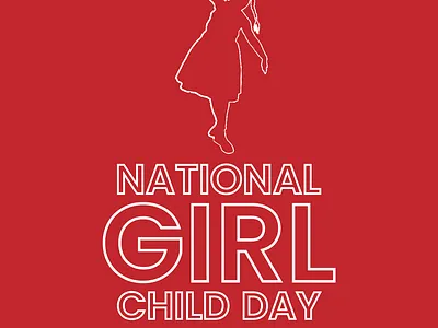 NATIONAL GIRL CHILD DAY beautifull branding care cute delicate doll female girl girlish graphic design happiness international national girl child day pink pretty red sillhoute