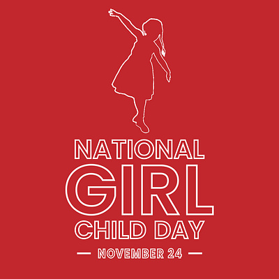 NATIONAL GIRL CHILD DAY beautifull branding care cute delicate doll female girl girlish graphic design happiness international national girl child day pink pretty red sillhoute