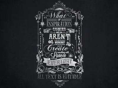 What If Inspiration Print's Chalkboard Typography chalk chalk design chalkboard chalkboard template chalkboard typography create creative creative love inspiration love typography