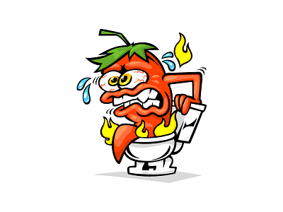 Toilet Pepper fire flame hot pepper poop spicy toilet