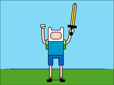 Flat Finn adventure time finn flat illustration simple vector