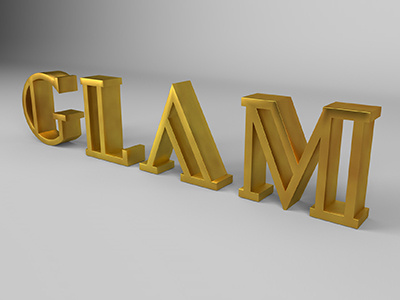 Glam C4D c4d cinema custom font glam gold material render type