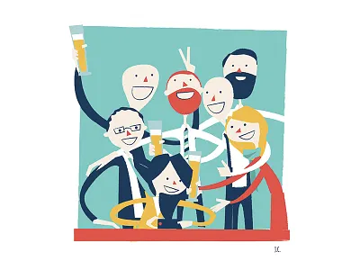 Afterwork afterwork barcelona beer drinks fun illustration selfie work