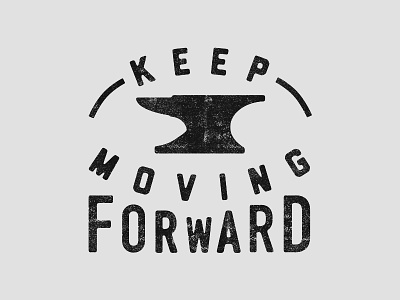 "Keep Moving Forward" anvil black and white slogan texture tshirt