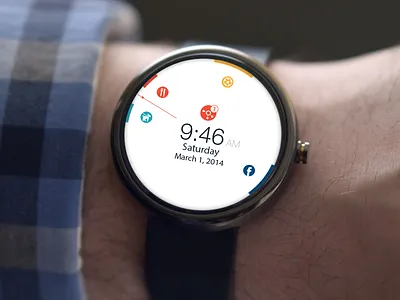 Calendar App - Android wear android app calendar clock concept design flat iwatch watch wear wearable