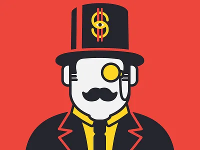 Crony crony cronyism illustration money moneybags monowidth tophat
