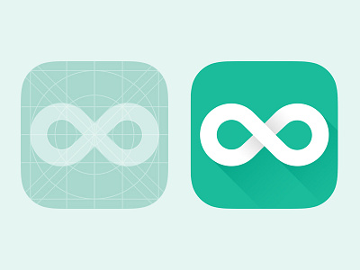 App icon app design flat green icon illustration infinity ios logo