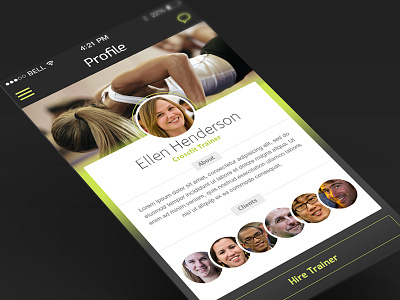 Profile View fitness iphone profile ui