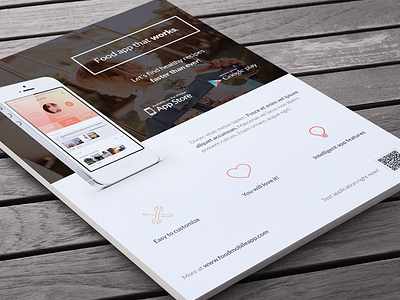 Mobile Application / Phone App flyer #4 ad app flat flyer icon indesign iphone minimal mobile phone print smartphone