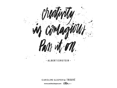 Trouvé Magazine Print creativity einstein hand lettering illustator paint