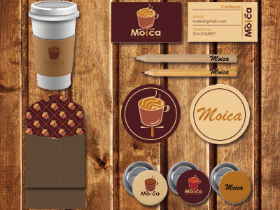 Moica brand branding coffee design logotype smile tie