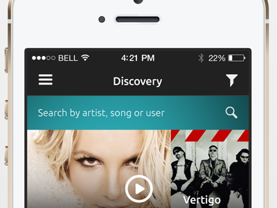 Discovery Screen apple blur discovery flat ios iphone music play search