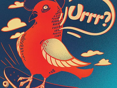 Pigeon dove extreme feathery fly fun hardy limes pigeon red skateboard trick