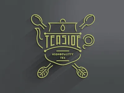 Teaside Monoline Logo flatshadow logo monolonelogo tea
