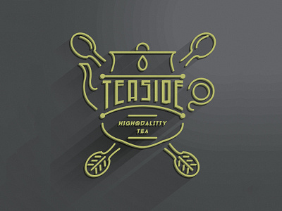 Teaside Monoline Logo flatshadow logo monolonelogo tea