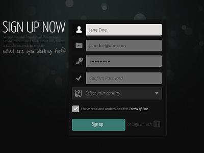 Sign Up Form Design form design sign up forms signup