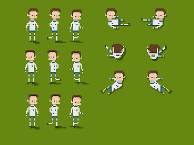 Player Sprites football game pixel art soccer