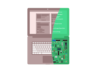 Exciting Project Camden board chip circuit computer cut illustration keyboard laptop mac startup tech view