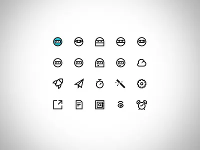 Outline Icons bold clock cloud eye icons magic marin sotirov ninja paperplane rocket web