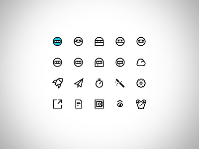 Outline Icons bold clock cloud eye icons magic marin sotirov ninja paperplane rocket web