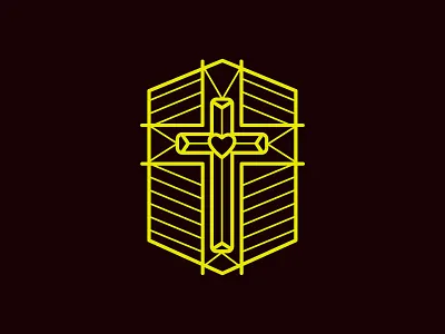 Cross Icon art cross design flat flat design icon illustration line simple yellow