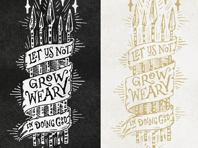Grow Weary arrow lettering ligature spear star swash tattoo texture type typography vintage