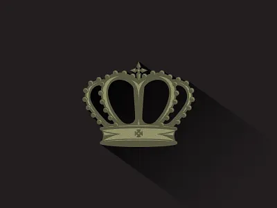 Crown black cross crown gold gray logo logo design long shadow noise shadow texture