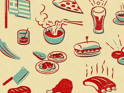 Richmond's Top 25 / Spots beer food greece illustration justin tran retro ribs richmond rva va vintage virginia