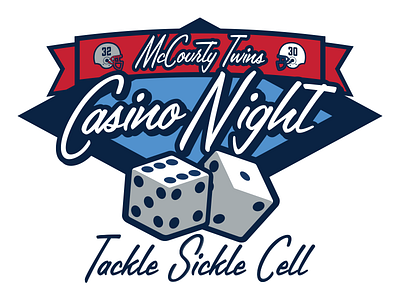 McCourty Twins Casino Night blue casino charity football logo red sports vector