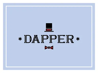 Fancy bow tie clean lettering letters simple top hat type type design