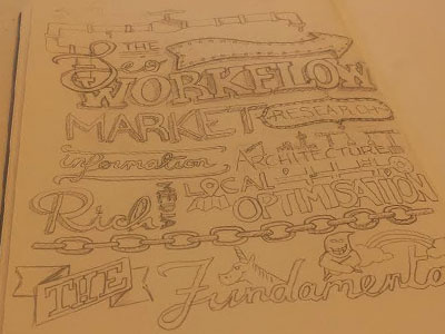 Seo Typography bored freehand illustration lettering