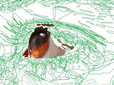 Vector Eye art color draw green hyperrealism illustration vector