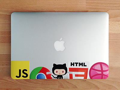 stickers air chrome cover dribbble github javascript macbook macbook air sticker