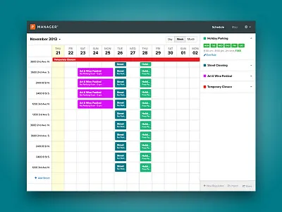 Calendar Manager calendar manager table