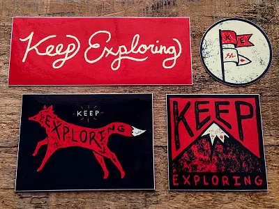 Keep Exploring Sticker Pack fox keep exploring stickers vector