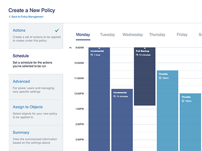 Backup Schedule backup bar blue calendar chart clean flat grid schedule table white