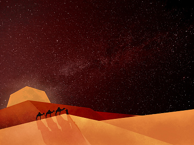 Desert Walk (done) brown desert illustration shadow texture