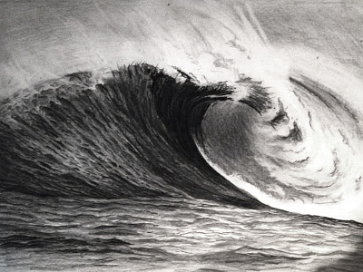 Mavericks illustration pencil sketch