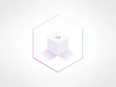 Cubetastic 3d box cube icon illustration portal science white