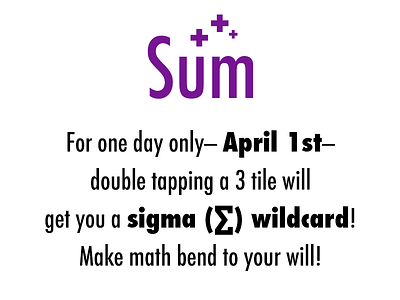 Sigma Wildcard! april 1st game math mr t sum