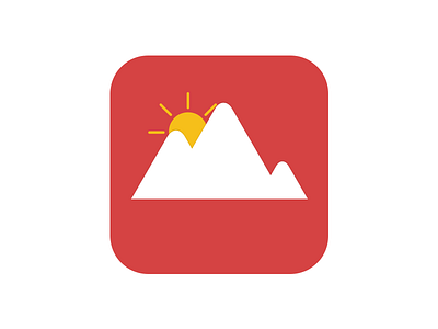 Udemy Project android appicon flat google icon mountain red sun