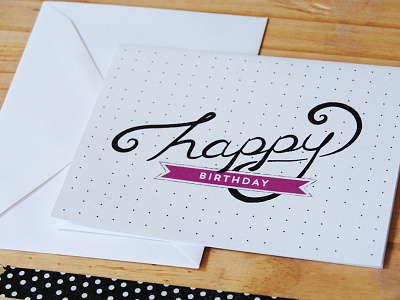 Happy Birthday Polka Dots cards hand lettering paperie stationery typography