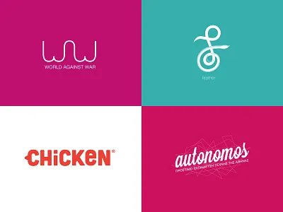 One Hour Logo brand chicken feather fine art identity illustration logo logos war