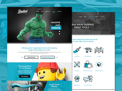 Stoyland Studios // SITE LAUNCH homepage hulk icons lego new site storyland website