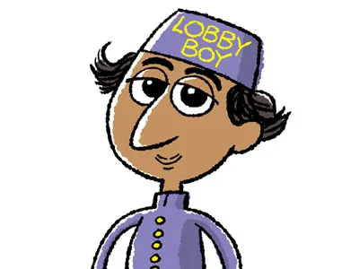 Lobby Boy childrens art doug jones humor lobby boy